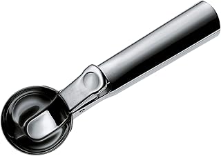 WMF Gourmet Eisportionierer 18 cm, Eislöffel mit Auswerfer, Cromargan Edelstahl poliert, Portionierer für Eiskugeln, Reis, Melonenkugeln, Keksteig