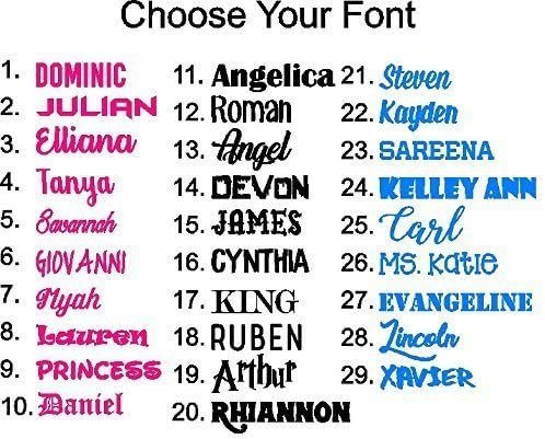 Personalized Name Decal Sticker - For Yeti Cup, Helmet, Notebook, Laptop, Coffee Mug Etc. - Choose Font, Color And Size
