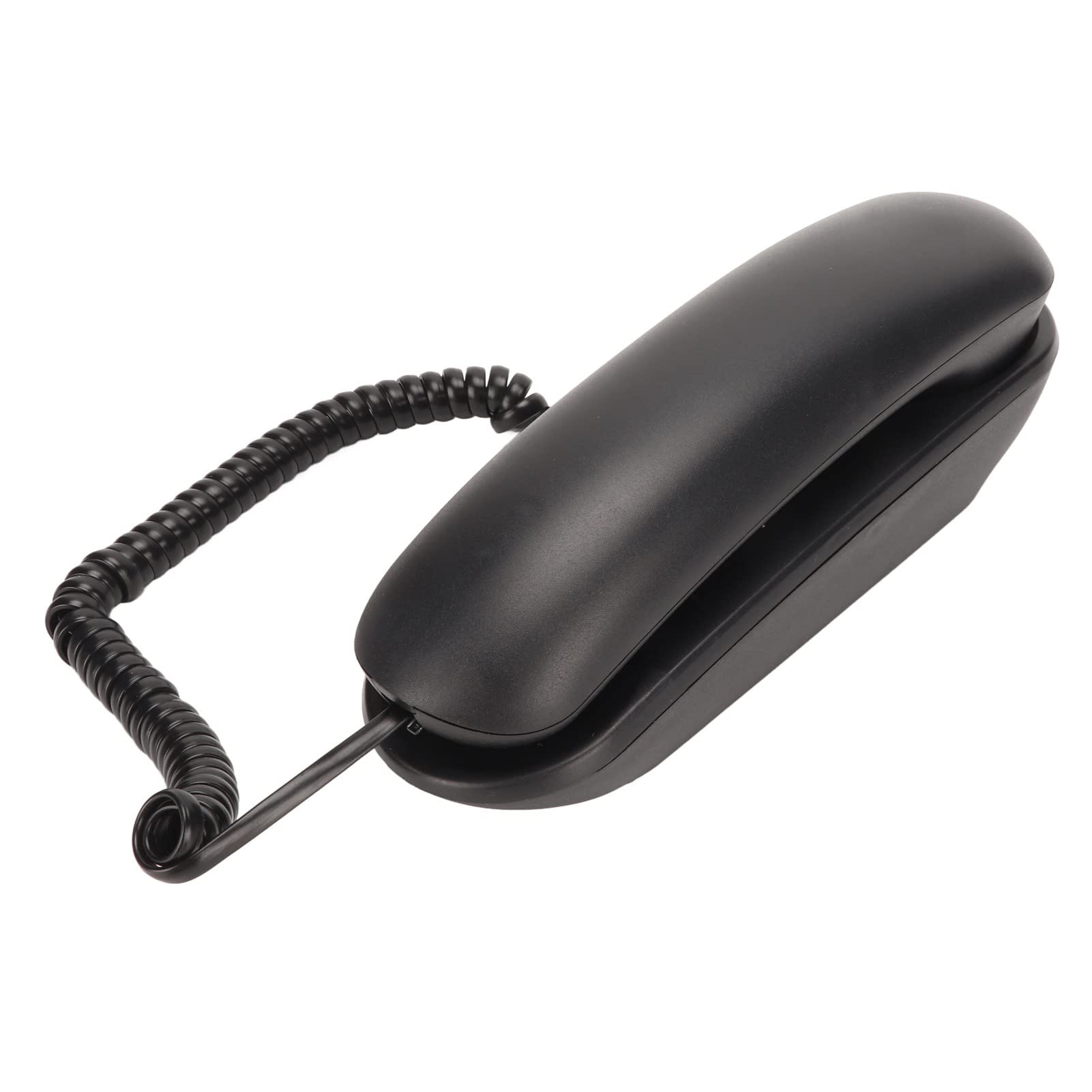Retro Wall Phones, Big Buttons Corded Landline Telephone Wall Mounted Redial Mute Function for Home Hotel Office (Black)