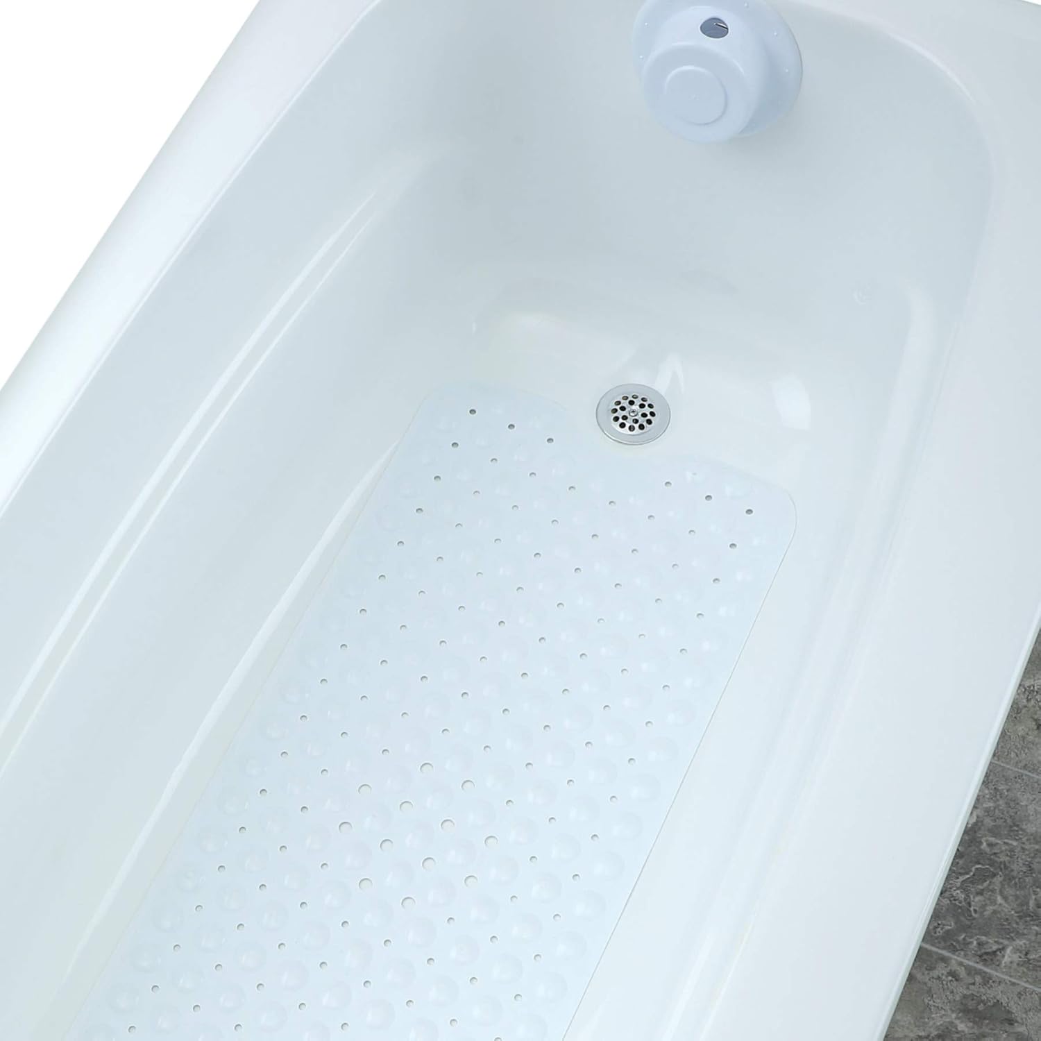 SlipX Solutions Bottomless Bath Overflow Drain Cover for Tubs, Adds Inches of Water to Your Bathtub for a Warmer, Deeper Bath (White, 4 inch Diameter): Home & Kitchen