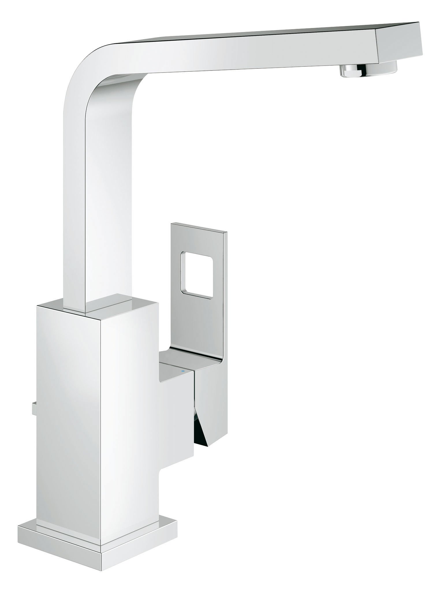 GROHE 2313500E Eurocube Bathroom Tap (Pop-Up Waste, High Spout, 90 Degree Swivel Range and Ecojoy)
