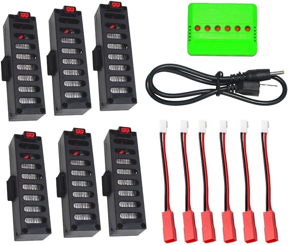 6Pcs 3.7V 500mah Battery for JY018 GW018 Wifi Mini RC Quadcopter Drone