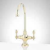 Signature Hardware 909999 Isabel 1.8 GPM Double Handle Single Hole Bar and Kitchen Faucet - Polished Brass