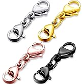 MTLEE Double Lobster Clasp Extender Double Claw Connector Bracelet Extension Clasp Small Bracelet Necklace Shortener for DIY Jewelry Making(0.98 in,Gold, Silver, Black, Rose Gold)