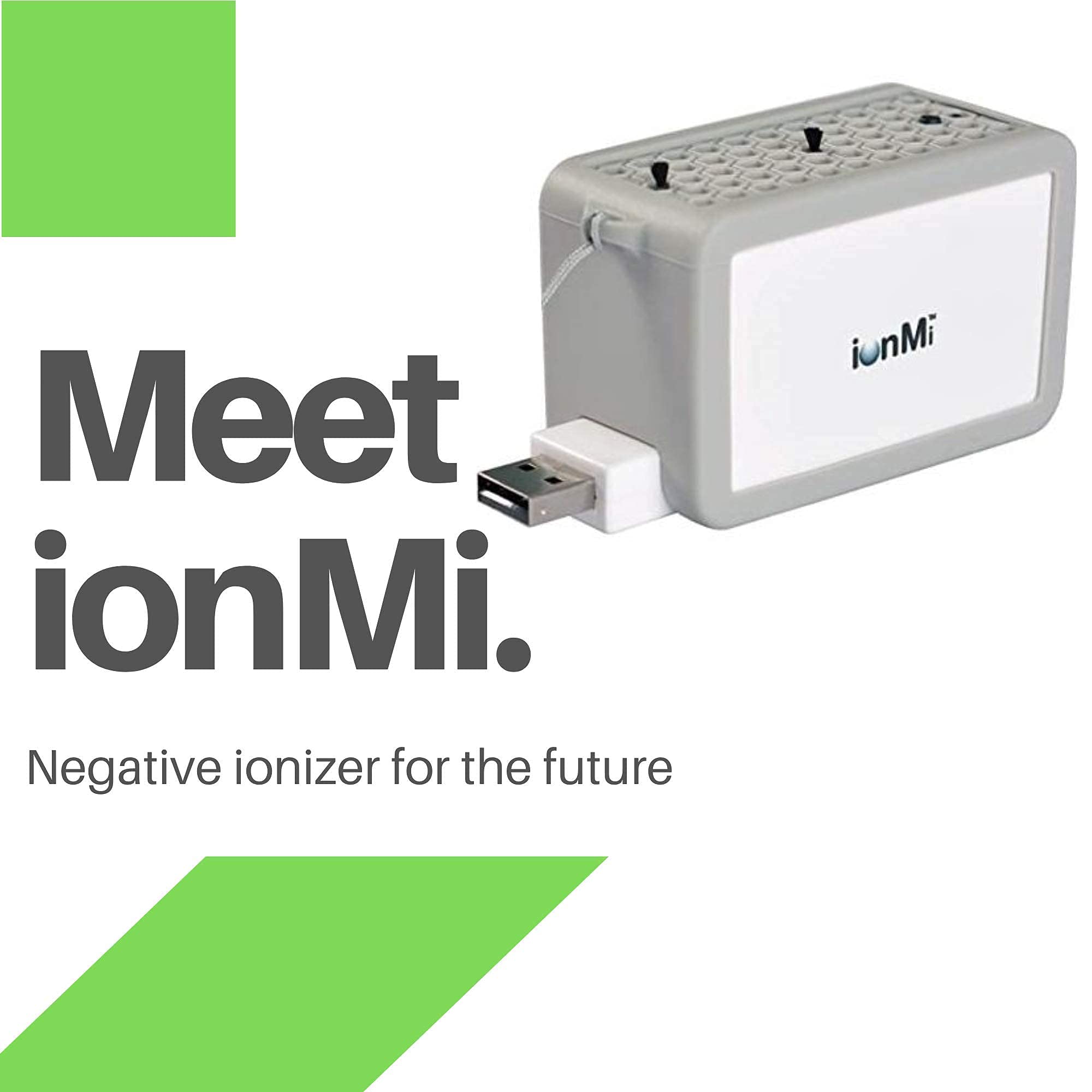 IonPacific ionMi, 2-1 Stationary & Wearable Negative Ionizer Travel Purifier with Highest Output - Up to 20 Million Negative Ions/Sec, USB Rechargeable, Eliminates: Pollutants, Allergens, Mold, Germs