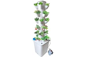 TOUTEK 6 Layer 30 Pots Vertical Hydroponic Tower Garden System, Hydroponic Grow Tower Kit with Water Pump & Timer Including & Smart Plug, for Vegetable Herb Fruit, Gardening Lover Plants Grow Kit Tower