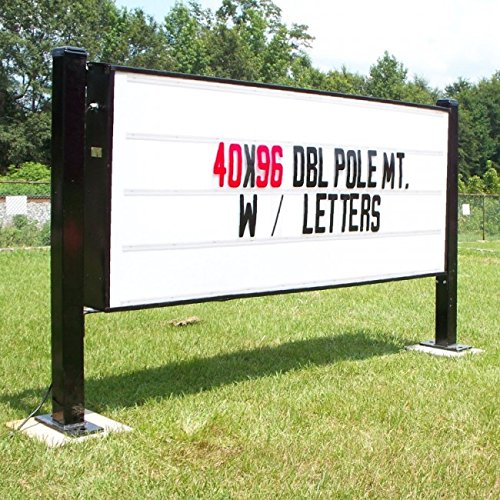 Illuminated Changeable Letter Sign with Double Pole Mount Brackets