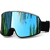 SPOSUNE Ski Goggles Over Glasses with Dual lens | Anti-fog Anti-UV Snow Goggles for Men Women Youth Skiing Snowmobile