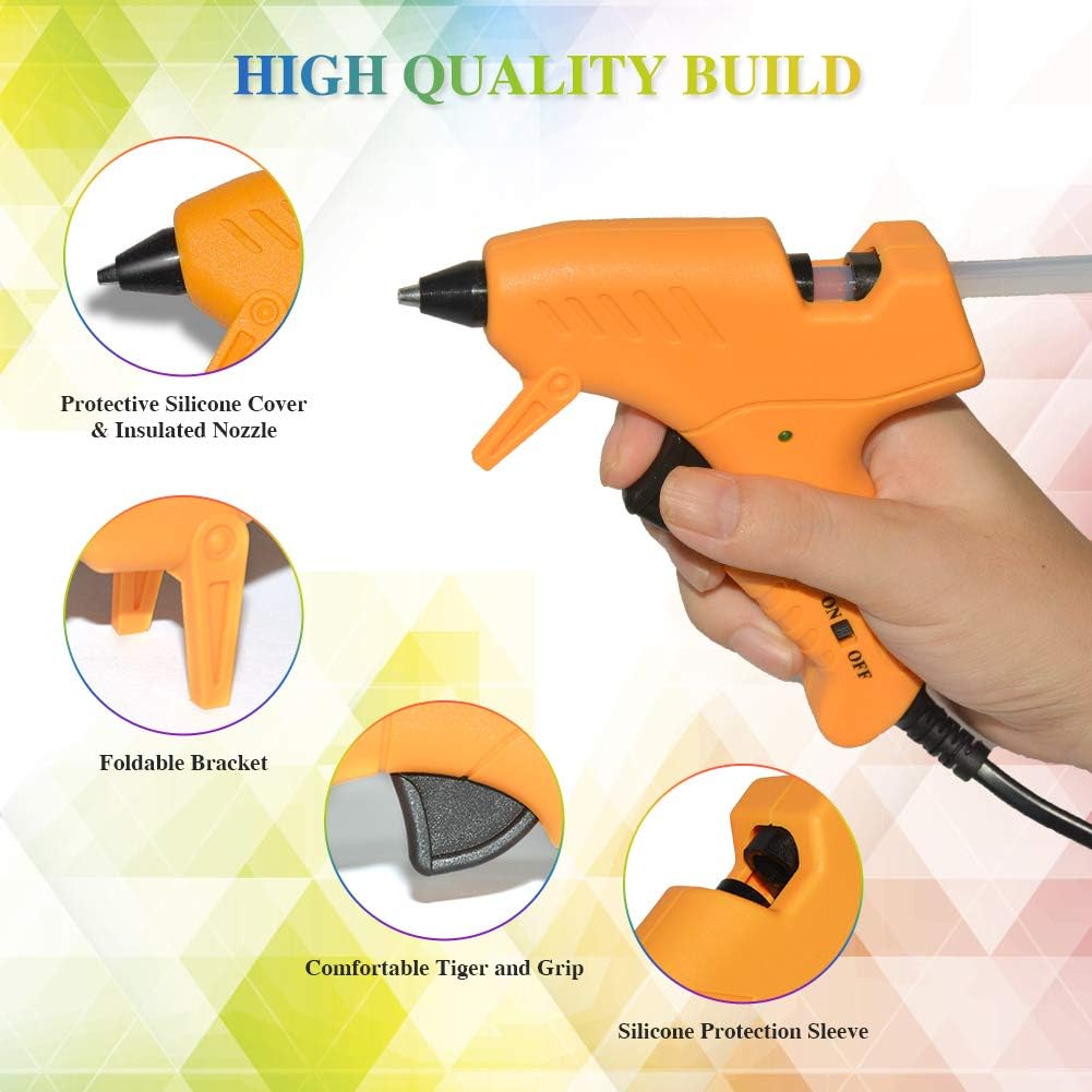 Mini Hot Glue Gun, Hot Glue Gun for Kids 20W High Temperature Mini Size Hot Melt Glue Gun Kit with 18 pcs Glue Sticks for Packaging, Quick Home Repair, DIY & Crafts and Festival Decorations