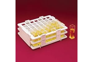 Bel-Art F18520-0000 No-Wire Cuvette Rack; 10mm, 42 Places, 5.1 x 4.1 x 1.7 in., Polypropylene