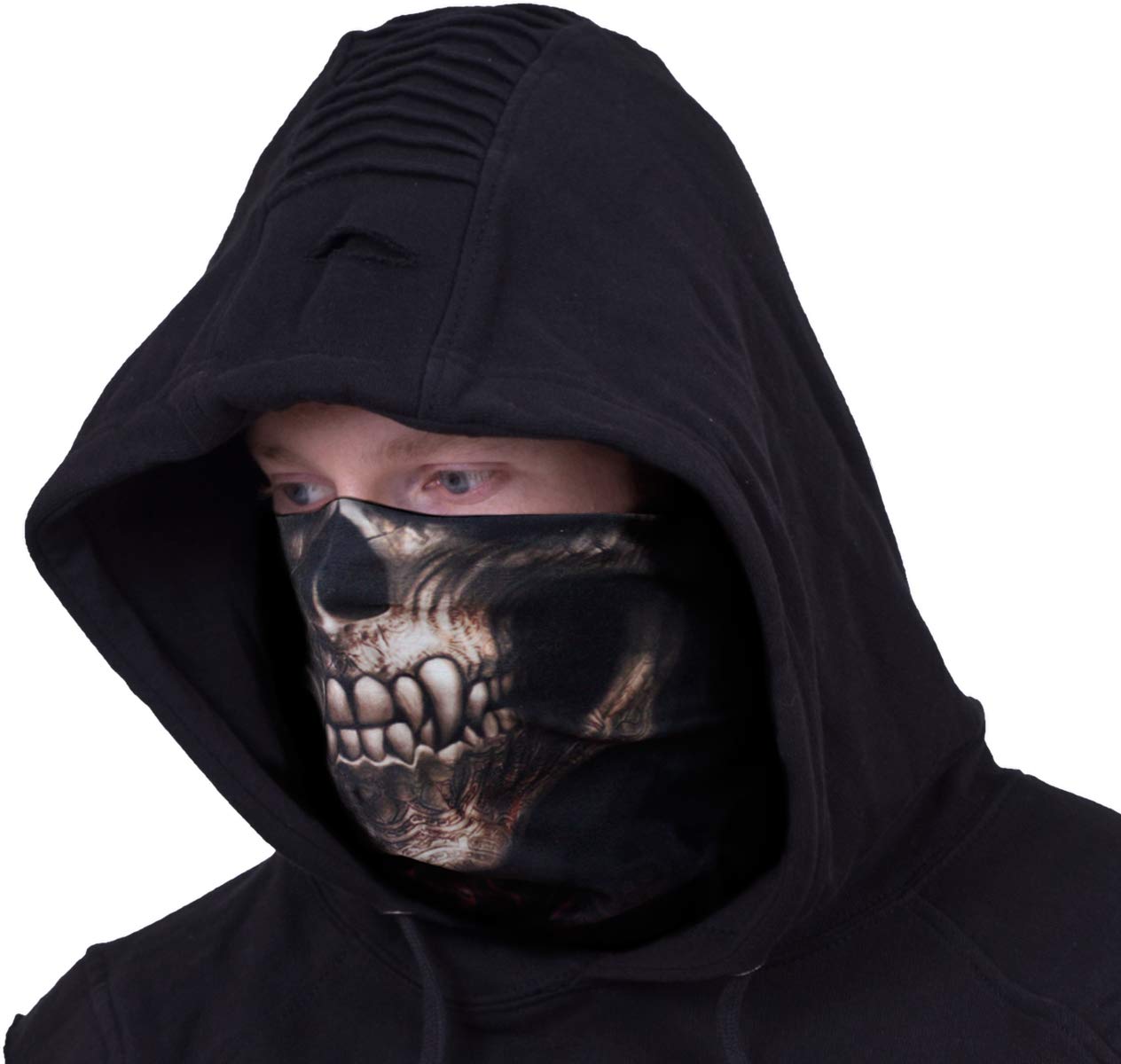 Spiral - Goth Skull - Multifunctional Face Wraps - One Size Black