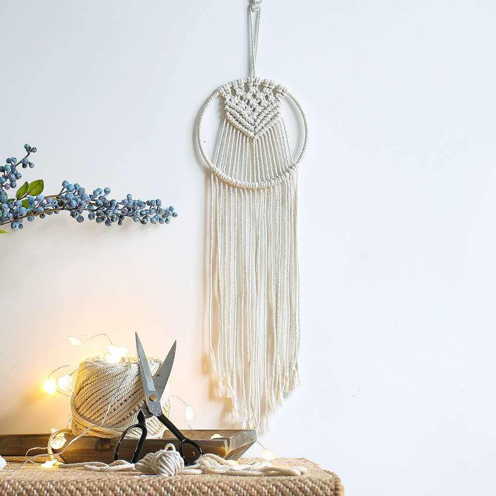 Aotoer Elegant Dream Catcher Boho Macrame Dreamcatcher Cotton Woven Macrame Wall Hanging for Wedding Decoration Daily Home Decoration or Present for Christmas Day