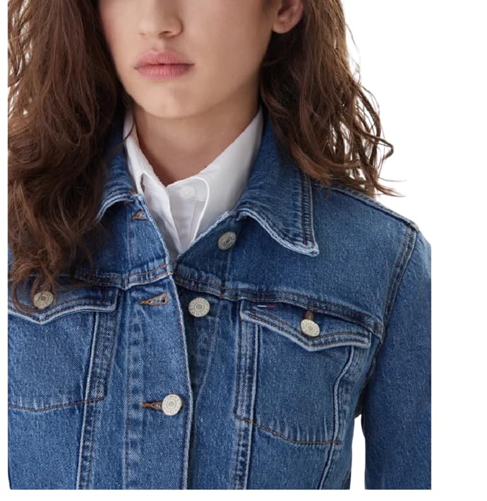 Damen Jeansjacke Vivianne mit Brusttaschen, Blau (Denim Medium), S