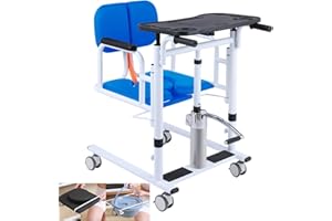 GeRRiT Patient Lift Transfer Chair for Home,180° Split Seat for Elderly,W/Potty,4 in 1 Height Adjustable Patient Transfer Cha