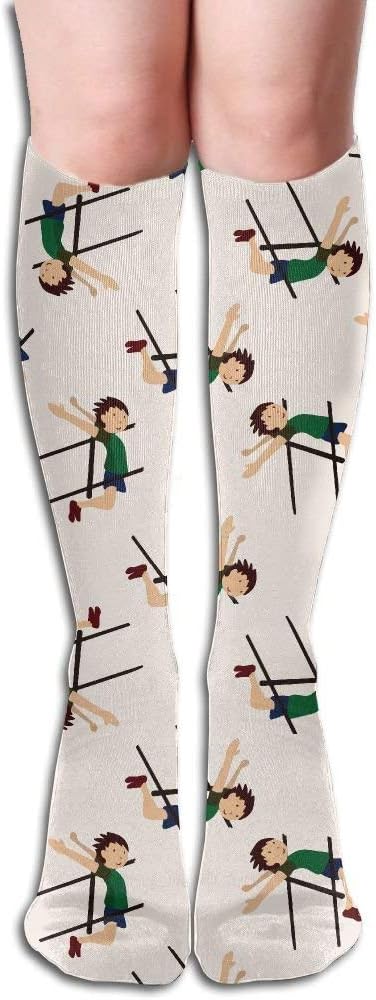Sport High Jump Athlete Sports Athletic Running Long Socks Novelty Knee High Sock 19.7 inch