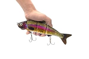 SENYUBBY 10in Multi Jointed Swimbait Fishing Lures Bait,4 Segment Big Giant Sinking Fishing Bass Lures,Crankbaits Swimbaits with Treble Hook