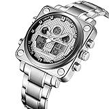 Sailine multifunzione uomo Soprt orologio doppio movimento 2 fuso orario con cin