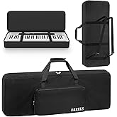 ORKELS Piano Keyboard Case, 10mm Pearl Cotton Full Padded Electric Piano Keyboard Gig Bag, with Handles, Adjustable Shoulder Straps, and Large Accessory Pocket (FOR-61-KEY KEYBOARD PIANO)
