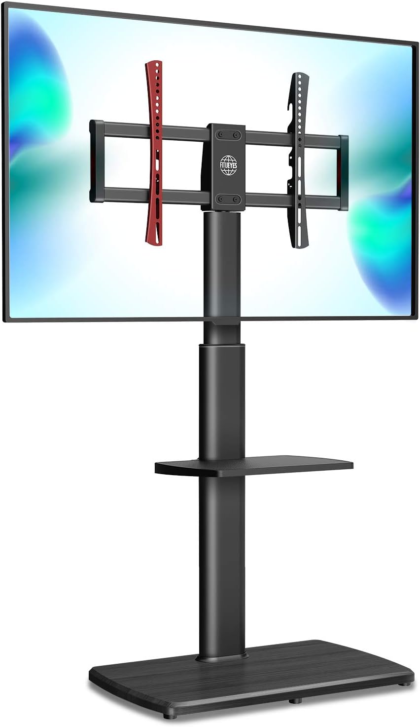 FITUEYES TV Stand Tall Corner TV Stands for Most TVs up to 65 Inches Swivel TV Mount Stand with Height Adjustable Shelf Upgrade Sturdy Wood Base: Furniture & Decor