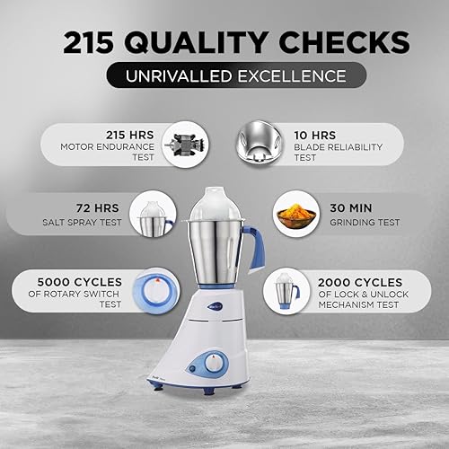 Preethi Blue Leaf Platinum 550 Watts Jar Indian Mixer Grinder