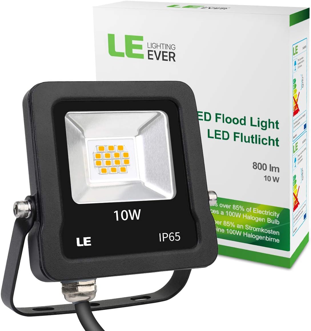 LE Faretto LED Esterno 10W 800lumen Impermeabile IP65, Proiettore Faro