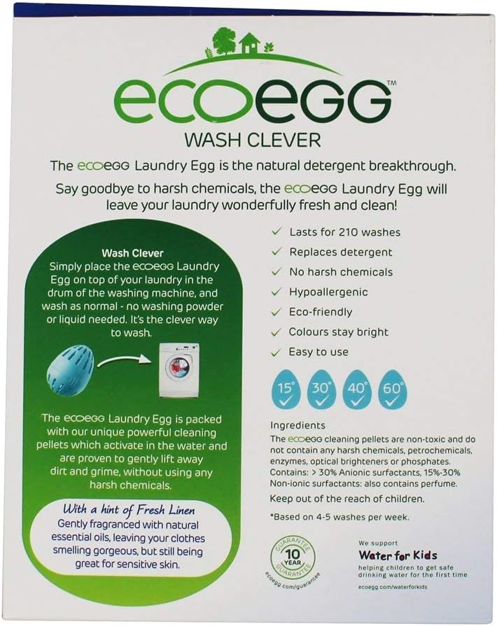 EcoEgg Laundry Egg, Fresh Linen Fragrance 210 Washes BigaMart