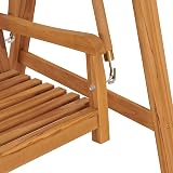 vidaXL Teak Wood Swing Bench Outdoor Garden Patio Furniture Durable view 5