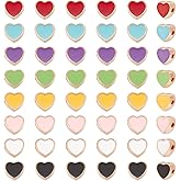 Arricraft 80 Pcs Heart Beads, 8 Colors Alloy Enamel Heart Spacer Beads for Earring Bracelet Necklace Jewelry Making DIY Crafts Valentine's Day Gift