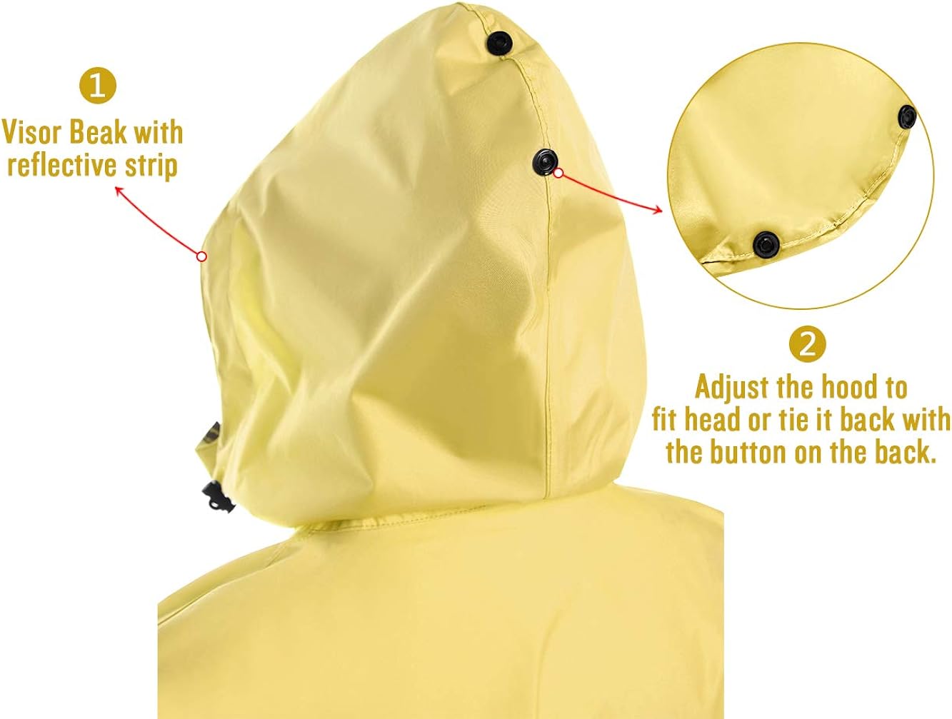Resuable Bike Bicycle Camping Rain Capes with Reflective (Yellow): Clothing