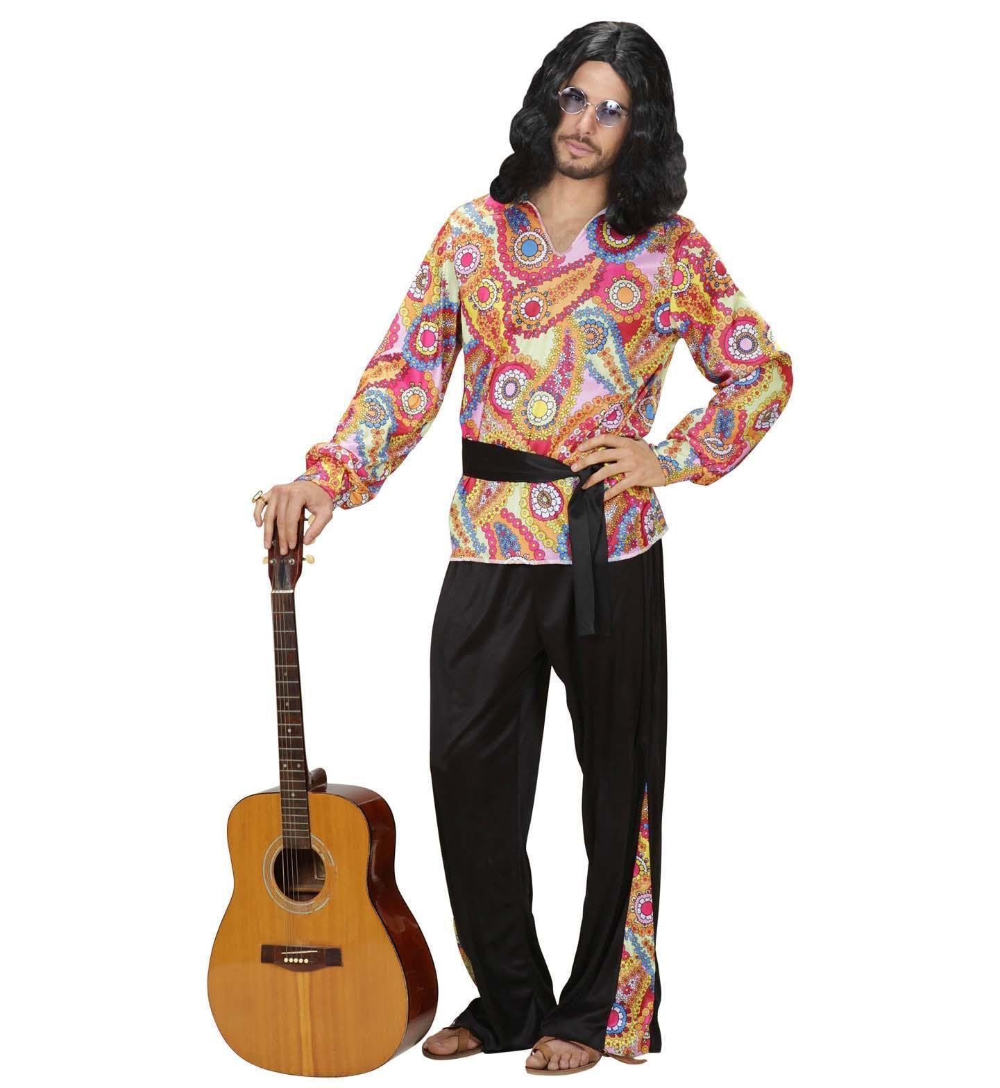 Hippie Dude Costume Small for 60s 70s Hippy Fancy Dress — image 1