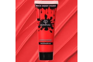Bowitzki Face and Body Paint 2oz Cream Makeup 60ml Water Based Face Painting Special Effects For Adults Children Kids Halloween Christmas Party Stage Cosplay (Red)