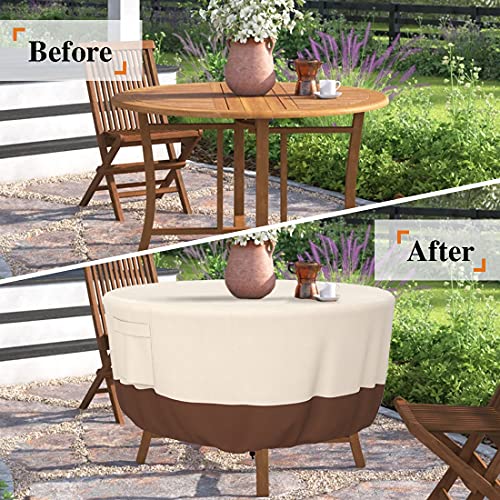 Patio Furniture Covers, Heavy Duty Round Patio Table Cover (48D x 26H Inch) Outdoor Dining