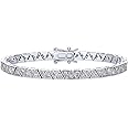 PAVOI 14K-18K Gold Plated Simulated Diamonds Bezel Set Tennis Bracelets for Women - Cubic Zirconia Stones Trillion Trinity Radiant Cut Round Pear Heart Statement Bride Gold Bracelet Stack - Sizes 6.5-7.5 Inch