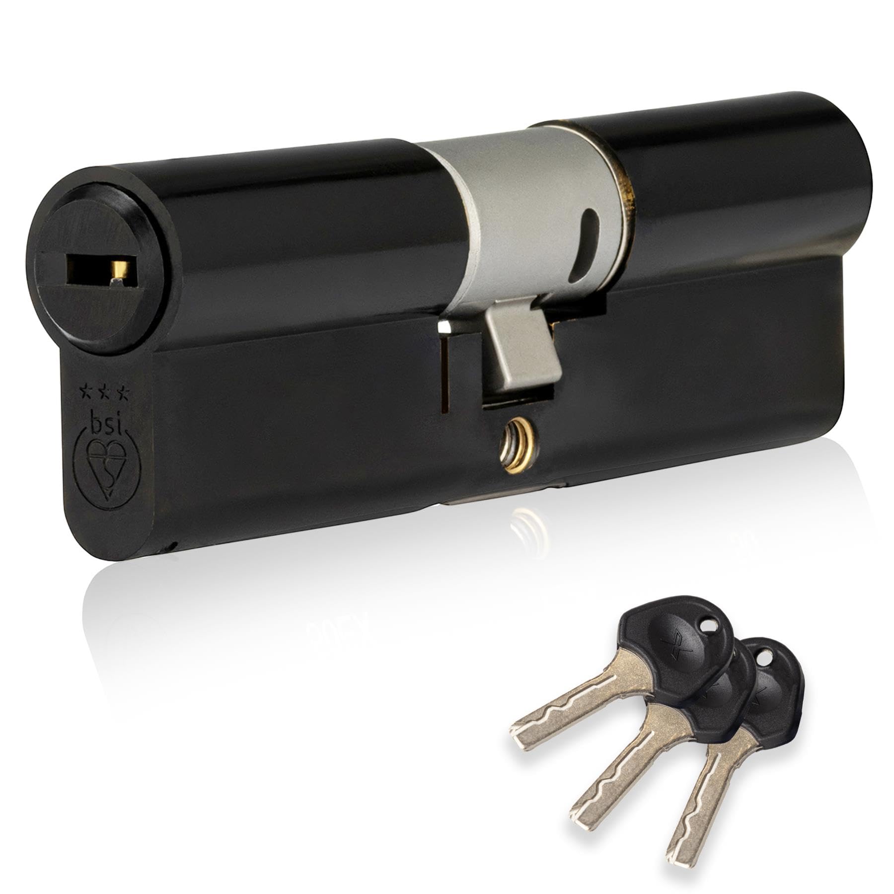 XFORT Colossus Matt Black 3 Star Kitemarked Euro Cylinder Lock 45EX/50 (95mm), British Standard TS007 Anti-Snap Barrel Lock, uPVC Door Lock.