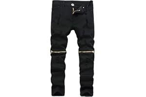 Lanscadran Boy's Skinny Fit Ripped Distressed Stretch Fashion Denim Jeans Pants