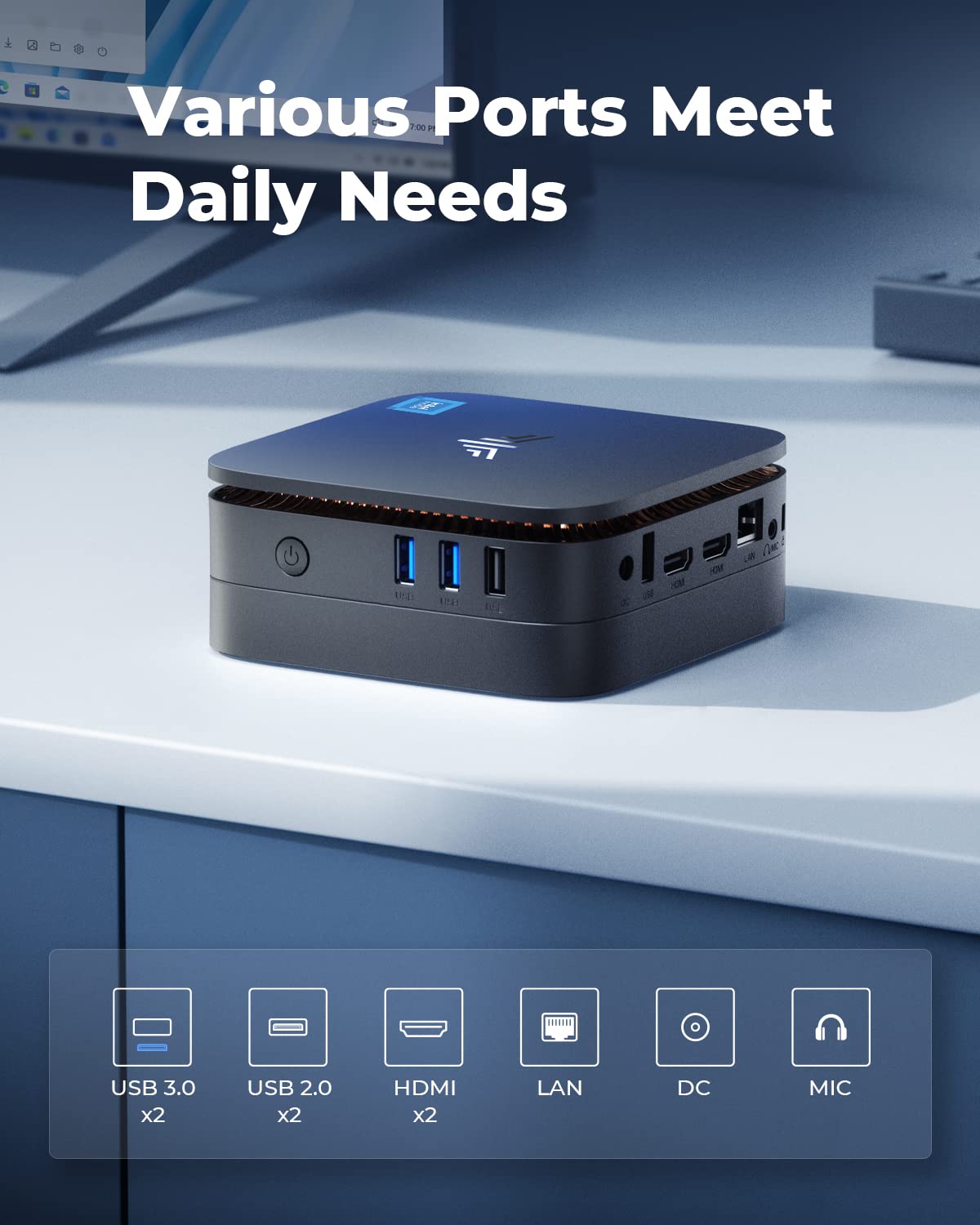 KAMRUI AK1PLUS Mini PC,12th Alder Lake- N95 up to 3.4 GHz,16GB RAM+512GB M.2 SSD,Mini Desktop Computer,Support 2.5