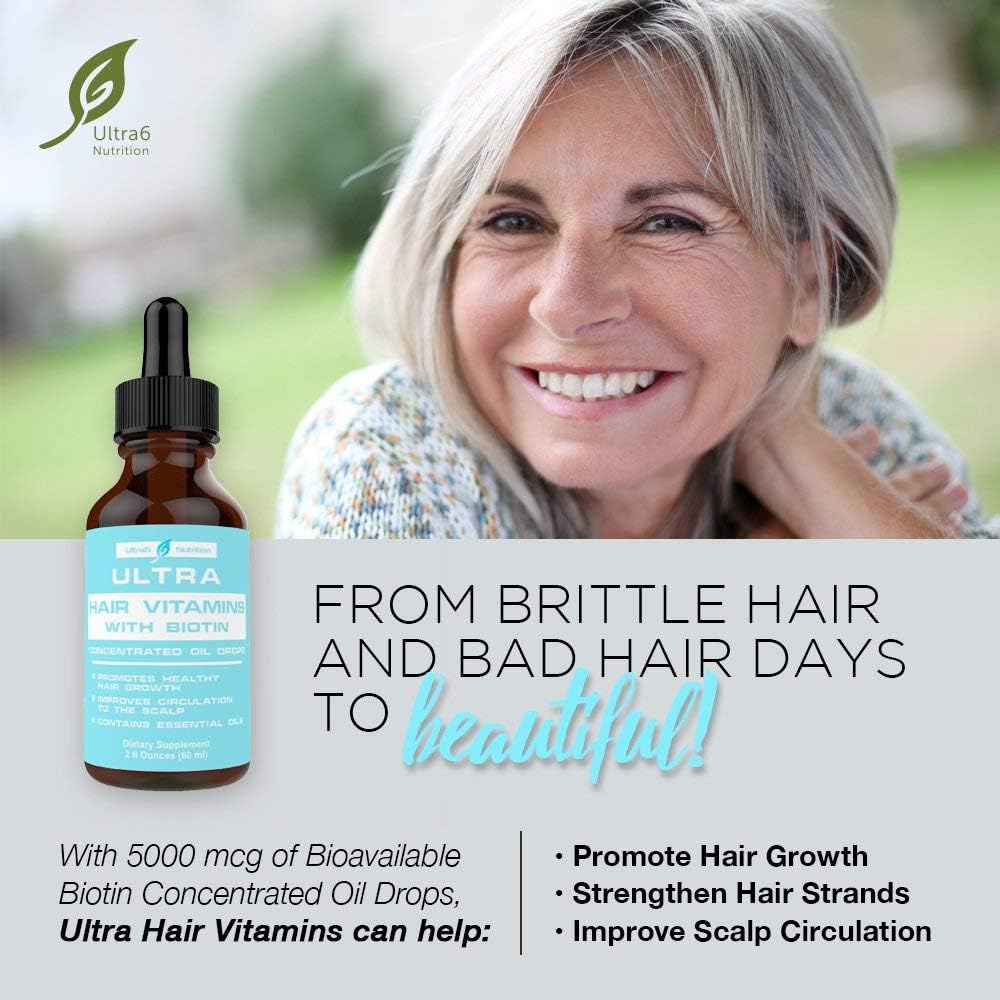 Liquid Biotin With Hair Vitamins Organic Coconut Oil Vitamin E Vitamin B 6 Hair Skin And Nails Vitamins In Liquid For Absoroption Hair Growth