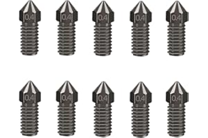 WINSINN 3D Printer M5 Nozzle 0.4mm, Premium Hardened Steel, Compatible with AnkerMake M5/M5C Hotend Extruder (Pack of 10Pcs)