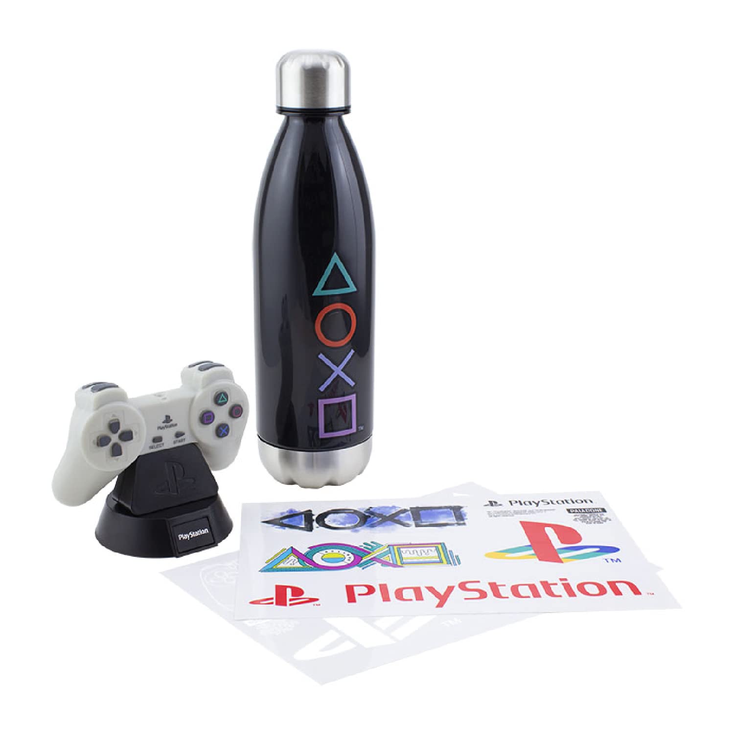 Paladone PlayStation Gift Set with Icons Light, Stickers, and Bottle - Official Merchandise