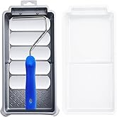 Mister Rui 4 Inch Foam Paint Roller Kit, 8 Pack - Mini Roller Set with 4&rdquo; Small Roller Covers, Frame, Tray &amp; Liner for Smooth Painting on Walls, Trim, Furniture, Home DIY Projects
