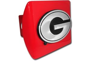 ELEKTROPLATE Georgia Bulldogs "Red with Chrome G Emblem" Trailer Hitch Cover Fits 2 Inch Auto Car Truck Receiver with NCAA College Sports Logo