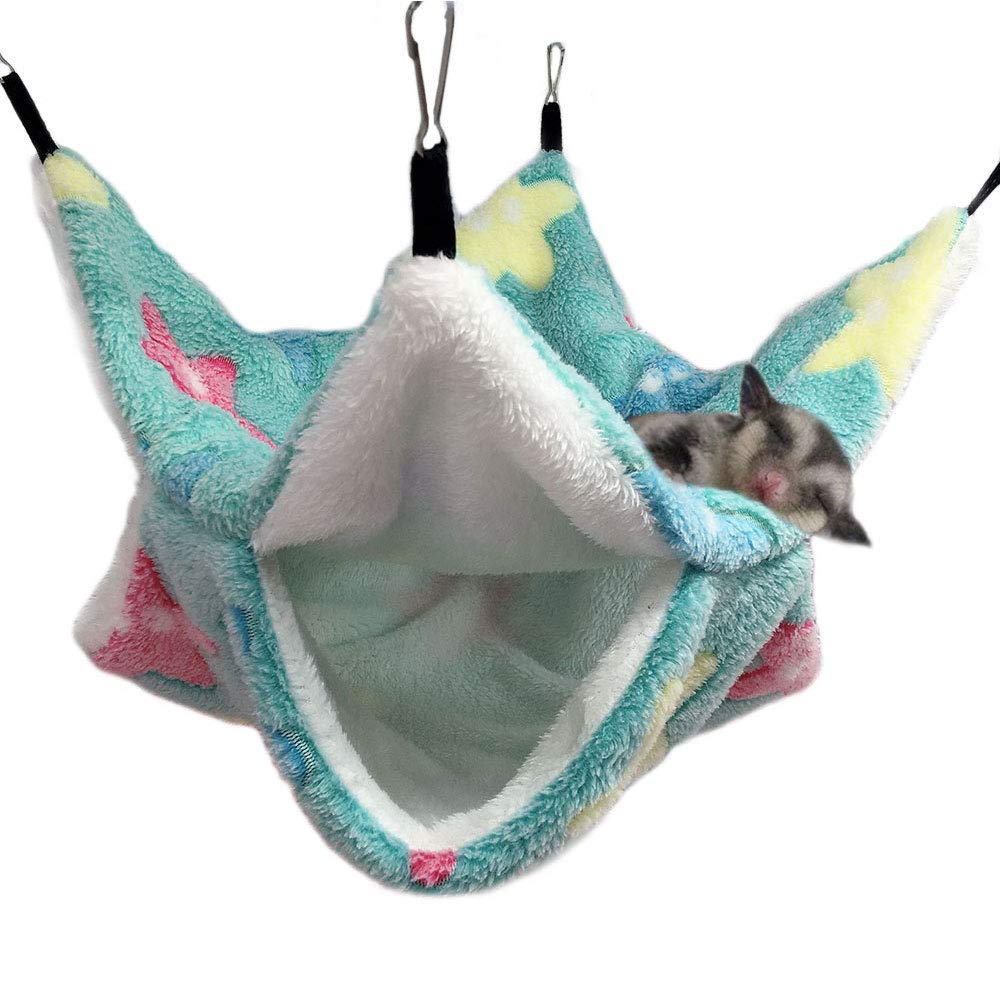 Oncpcare Small Pet Cage Hammock, Bunkbed Sugar Glider Hammock, Guinea Pig Cage Accessories Bedding, Warm Hammock for Parrot ferret Squirrel Hamster Rat Playing Sleeping