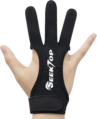 Seektop Archery Glove Three Finger Leather Shooting Gloves Youth Adult