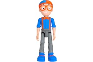 Blippi Talking Figure, 9-inch Articulated Toy with 8 Sounds and Phrases, Poseable Figure Inspired by Popular YouTube Edutainer