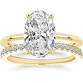 RODIFFY 1.5CT/3.5CT Oval Cut Engagement Ring Set,S925 Silver AAAAA Grade CZ Bridal Wedding Ring Set
