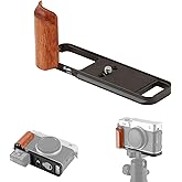 FOTGA Lightweight X-E5 Wooden L-Shape Side Handle Grip Hand Grip for Fujifilm X-E5 XE5 Camera,with 1/4"-20 Mounts,Quick Release Arca Swiss Tripod Mount Plate (Black)