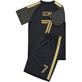 LA Son 7 Jersey 26/27 Kids Soccer Jersey Set with Shorts for Boys Girls | Youth Football Training Uniform, Football Kit, Kids Football Jersey