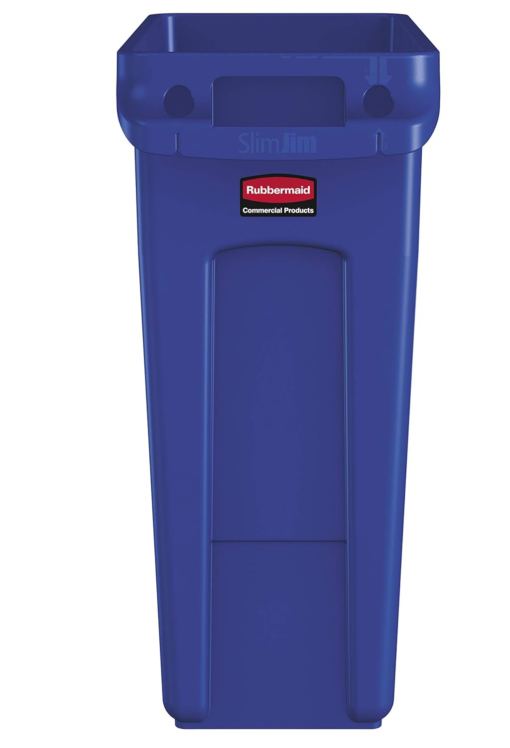 Rubbermaid Commercial Products Slim Jim Plastic Rectangular Trash/Garbage Can with Venting Channels, 16 Gallon, Blue (1971257): Industrial & Scientific