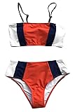 CUPSHE Women's Tricolor Bandeau Bikini Set Swimsuit