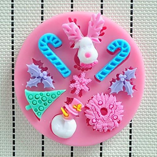 WilsonBaking Love Collection - Christmas Tree Decor Theme Fondant Silicone Sugar Mold, Small